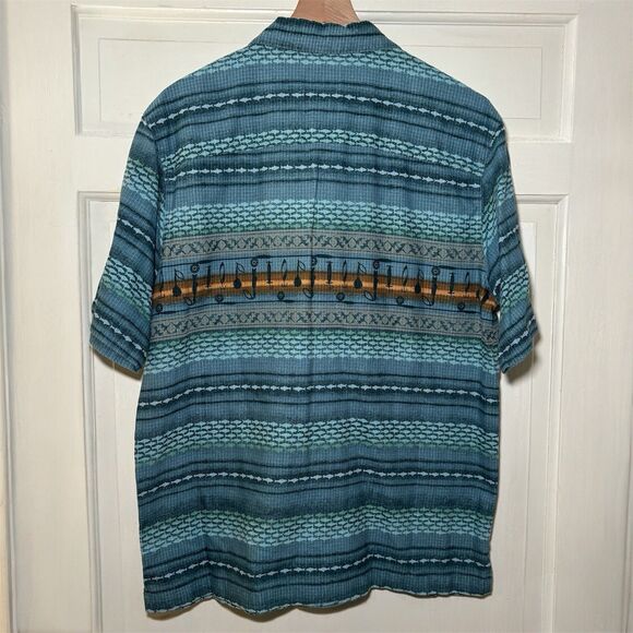 Woolrich Fishing Shirt Outdoor Angler Men's Large Blue Short Sleeve‎ Vintage - Picture 5 of 8